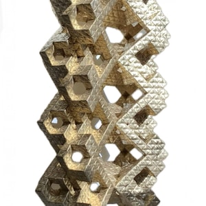 ORIGAMI D'ORO 90.000 Pieghe Torre di Carta Monumentale Geometria Autoportante Oro Poliedrico Unico Fatto a Mano Complesso Intricato Simmetria