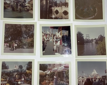 DISNEYLAND Original Photograph Collection lot of 9 3.5”  authentic originals circa 1960 VanceHoustonOrigami.com