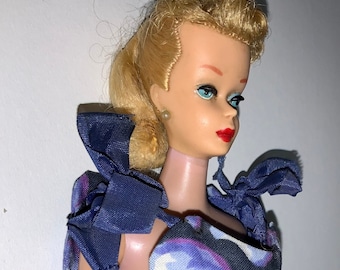 MCMLVIII Barbie Ponytail 1959-1961 Great Excellent Condition Original Vintage Collectible Doll Red Eyebrows Blue Gown Barbie Clothes