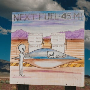 PDF Area 51 Alien Wall Art Extraterrestrial Highway UFO Capital Nevada Original Photographs Flying Saucers Space Ships Aliens metals sign x5