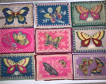 Antique Butterfly Patches Tobacco Cigar Box Souvenirs Flags butterflies decals fabric material