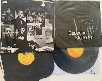 Depeche Mode 101 Live 2lp vinyl with book - Depeche Mode One and Two vintage record albums 1980s - Cover wear vinyl is clean plays well read
