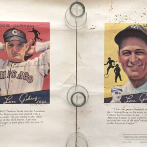 Lou Gehrig Eddie Durham Baseball Lithograph Poster Prints Signed Numbered Authentic Lou Gehrig Says Baseball Card 1934 Copyright posters 25”