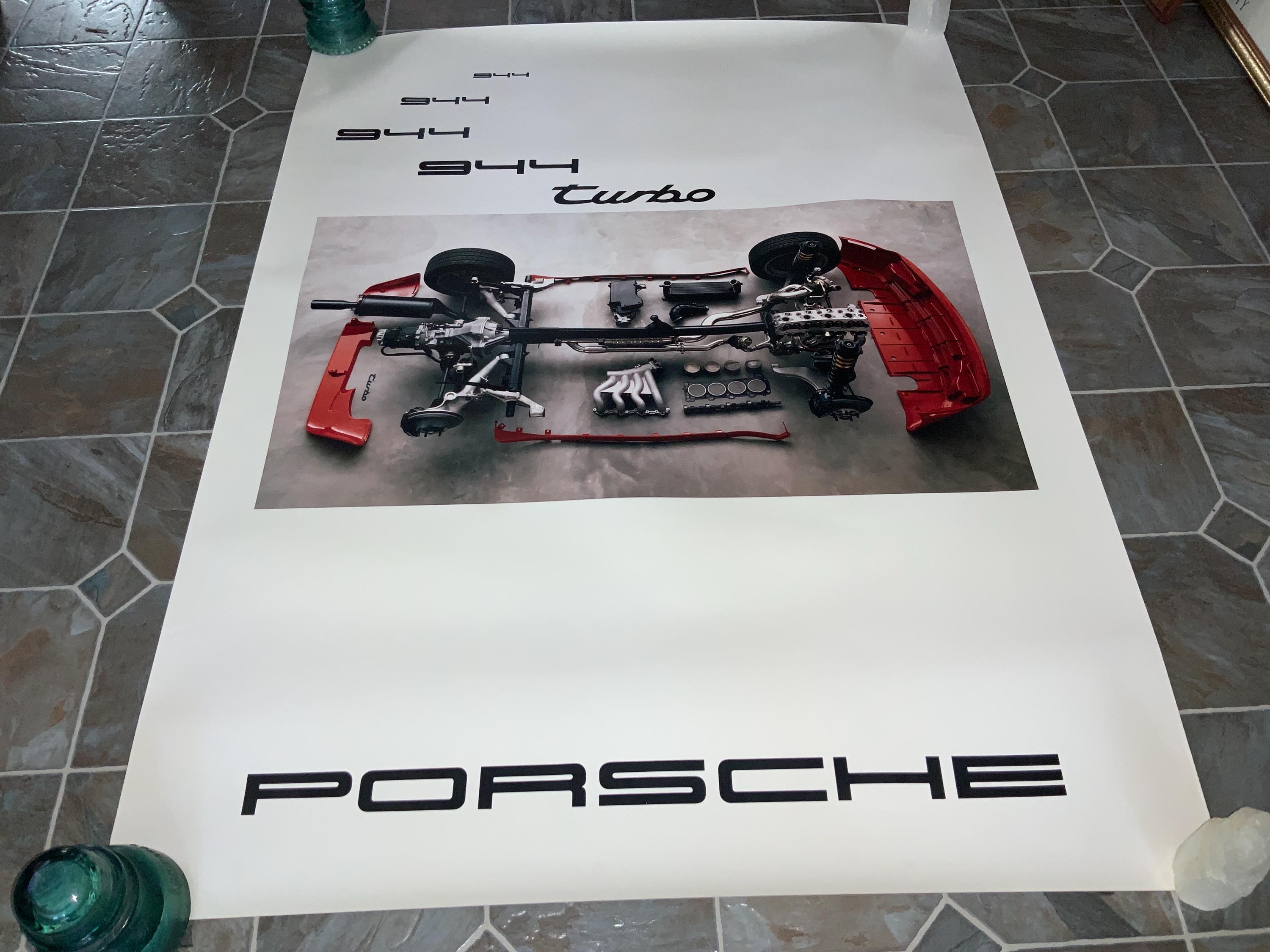 Porsche 944 Turbo Poster: Rare Sports Car Engine Parts Real Kodak