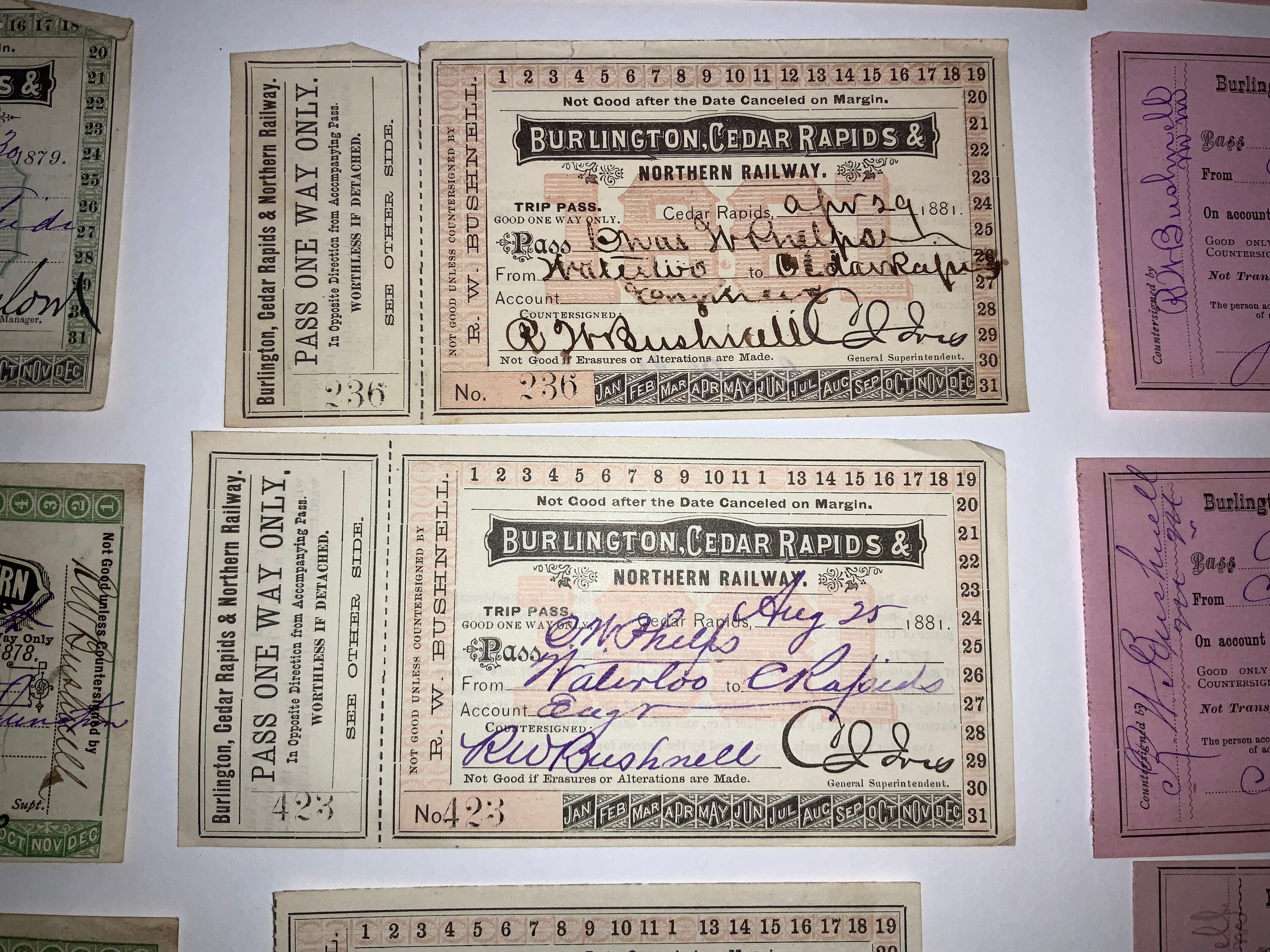 Antique Railroad Ephemera Lot: 1870s-80s Train Tickets, Passes, Photos ...