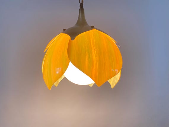 Tulip Flower Hanging Light Sculpture Mid Century MCM 1960s Great
