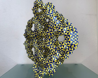 Trippy Origami Cubic Fraktal Feine Kunst Skulptur Statue Ornament Wohnkultur Herzstück Kunst Figur Einzigartige psychedelische Papierkunst Papierkunst
