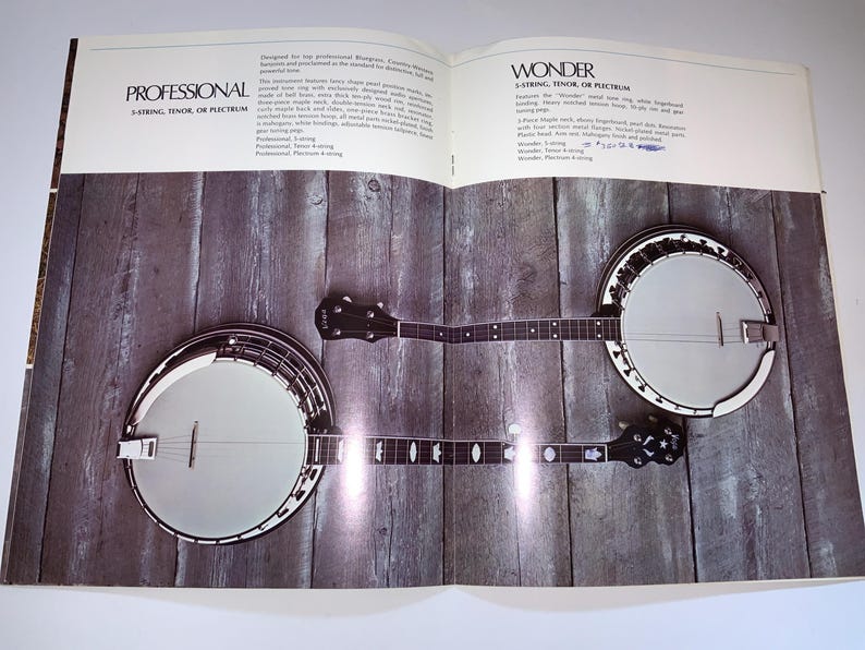 Vega Banjo Original Vintage Catalog Brochure Book in Mint Condition 12 ...