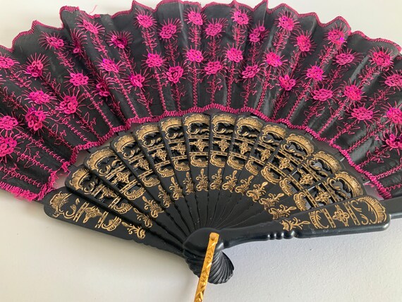 x5 Set of Flamenco decorative fans hand painted a… - image 5
