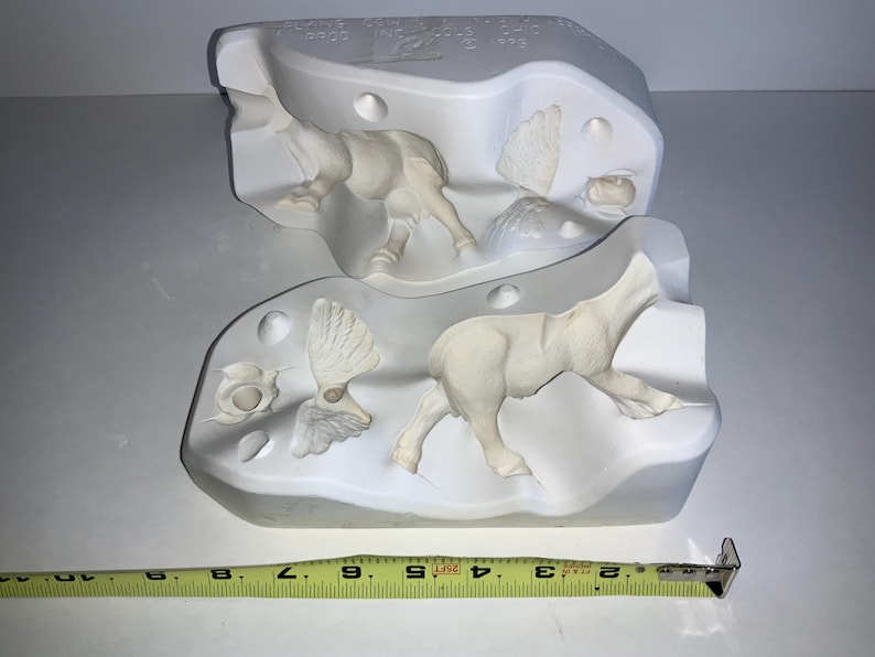 Slip Mold Ceramic Molds Halloween Pumpkin Ghost Santa Skier Shelf Sitter Bust Atlantic Doc Holliday Byron Mold 1960s+ XL Quality Rare Pieces Flying Cow