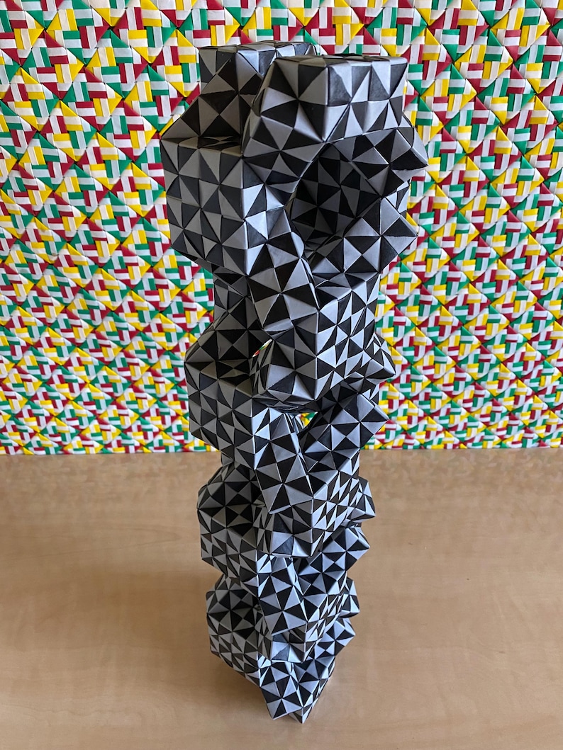 Stack Paper Like Slender Escher Origami Tower Paper Sculpture: Geometric Fine Art Ornament, Home ...