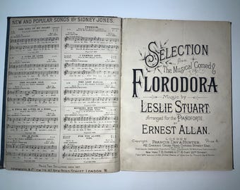 antique sheet music piano music books old 1800s sheet music in leather bound folio book