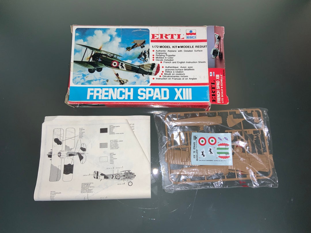 NIB Model Airplane Unmade Sealed Parts ERTL French Spad XIII 1/72 ...