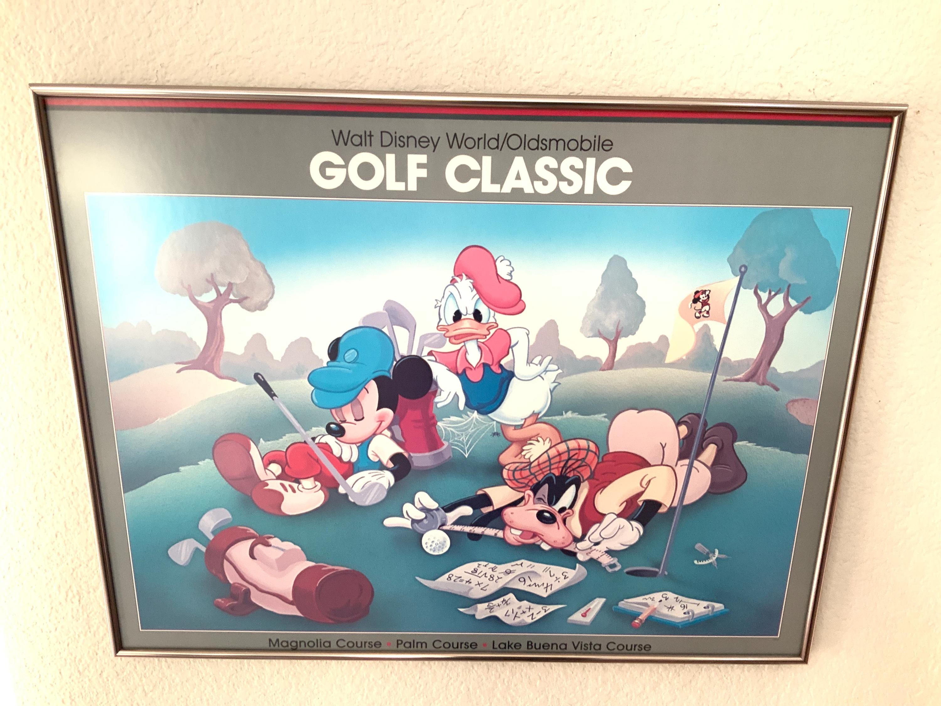 Walt Disney Golf Classic Original Vintage Framed Lithograph Poster