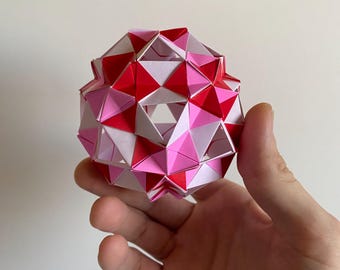 Icosaedro Variações Origami Arte Escultura esfera poliedro para decoração exibição presentes matemática esferas geometria brilhante colorido vibrante