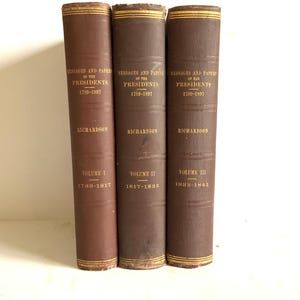 1896 Messages and Papers of the Presidents by Authority of Congress antique leather bound marble pages history books historical presidential