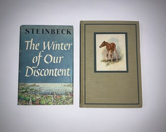 John Steinbeck 1st Edition Books The Winter of Our Discontent The Red Pony Illustrated 1940s Hardcover Literature Fiction Stories