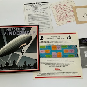 Atari Murder on the Zinderneuf box game and  computer Disk video games w/ manual 400 800 1983 like new Electronic Arts EA Games