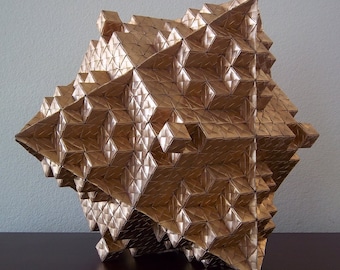 Cubic Intersection Origami Paper Sculpture Architecture Engineering Geometric Aesthetic Symmetry