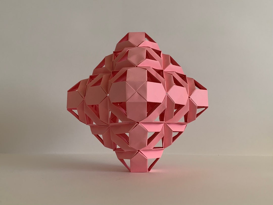 Math Centerpiece ORIGINAL ART Origami Sphere Decorative Ball Geometric Statue Home Decor ...