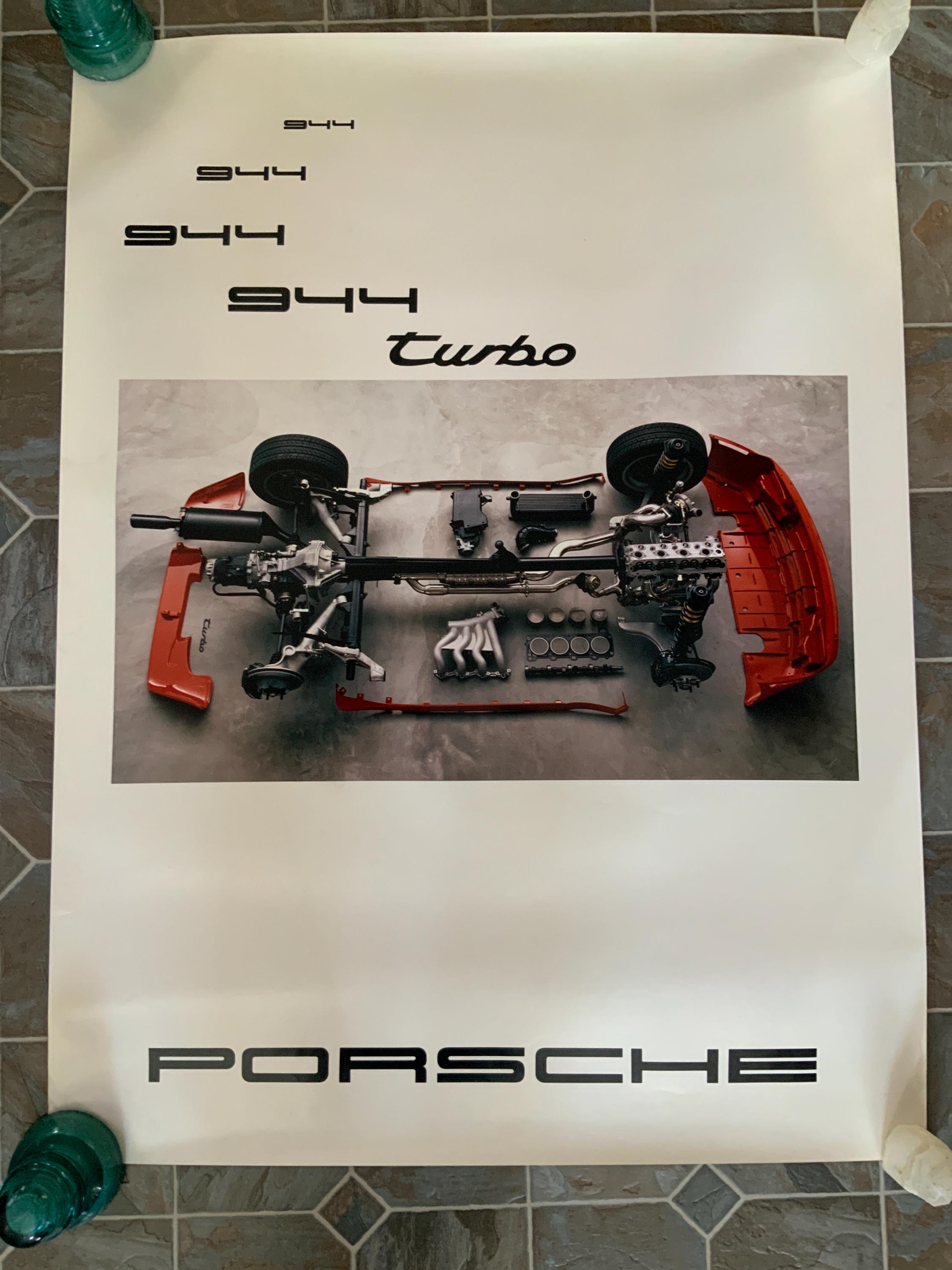 Porsche 944 Turbo Poster: Rare Sports Car Engine Parts Real Kodak