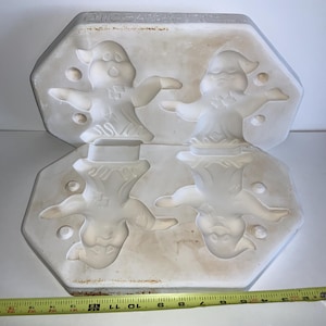 Slip Mold Ceramic Molds Halloween Pumpkin Ghost Santa Skier Shelf Sitter Bust Atlantic Doc Holliday Byron Mold 1960s+ XL Quality Rare Pieces Hand n Hand Ghosts