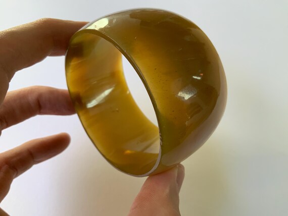 vintage butterscotch translucent bangle bracelet … - image 2