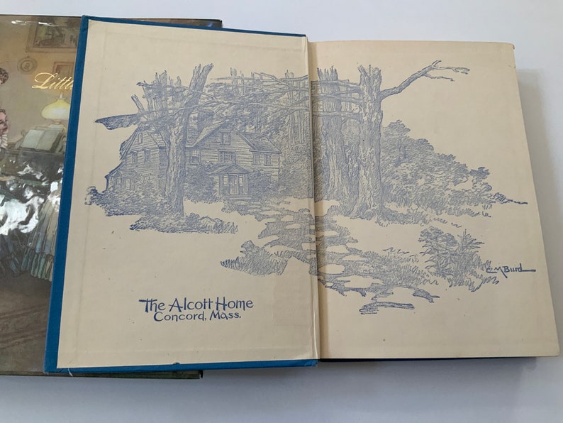 Kleine Frauen, kleine Männer Erstausgabe Louisa May Alcott Vintage Hardcover Bücher Buch Set Art Cover hervorragender Zustand illustrierter klassischer Roman Bild 7