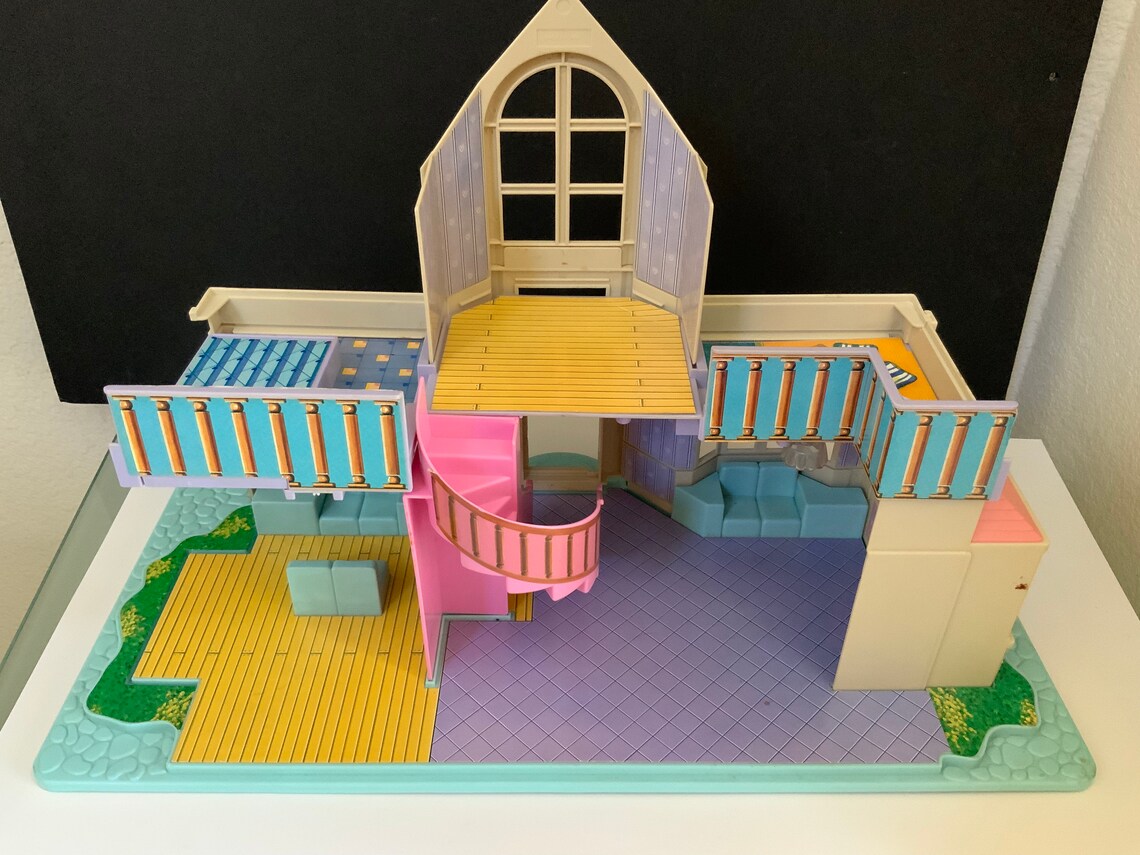 Plastic Doll House 22 Vintage Blue Box Light up Doll Mansion Etsy