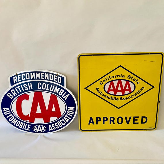 Original AAA Metal Signs American Automobile Association BCAA