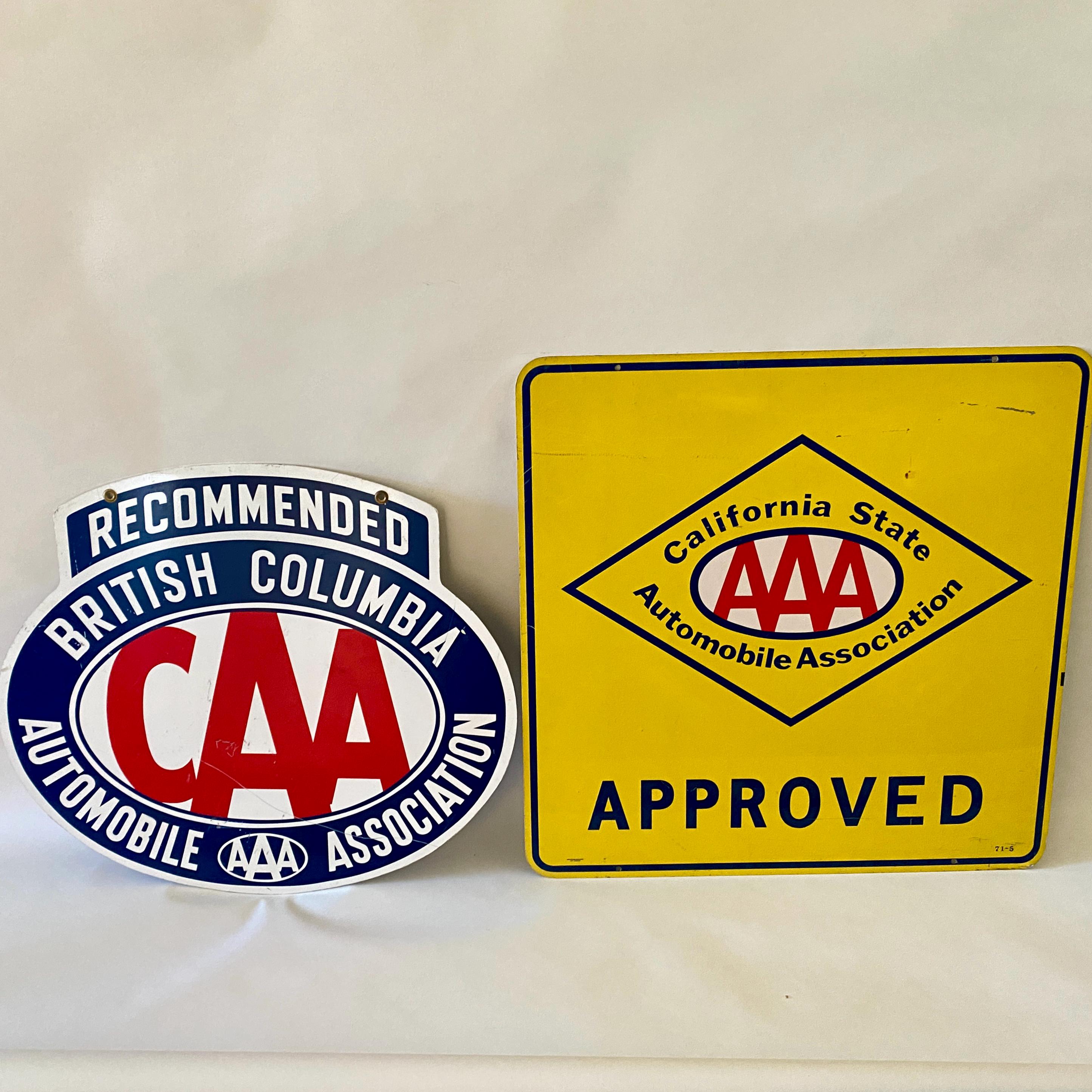 Original AAA Metal Signs American Automobile Association BCAA