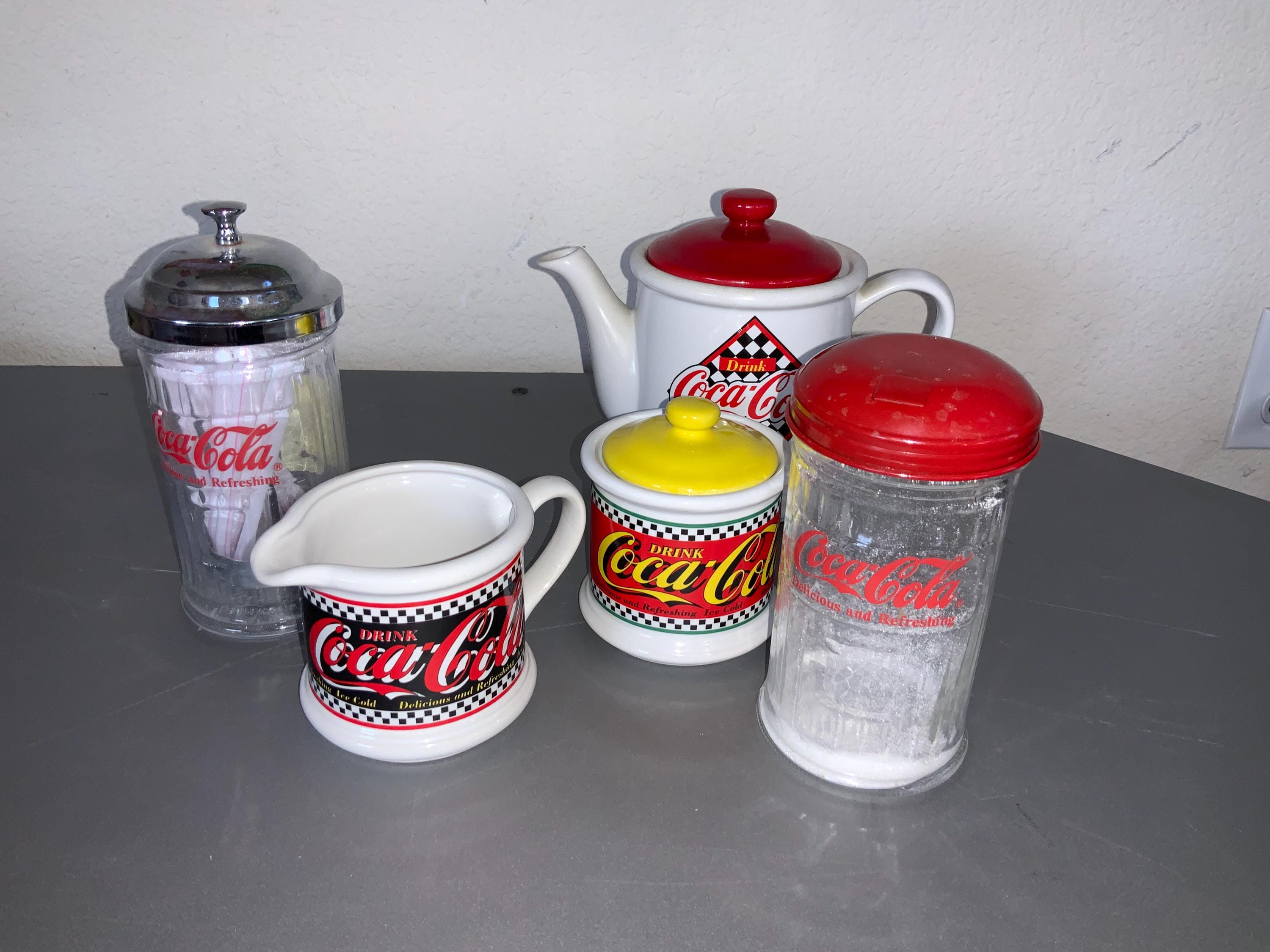 Vintage Coca Cola Collectibles Lot: Metal Tray, Coasters, Picnic