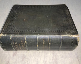 antique Webster’s Unabridged Dictionary with Supplement Noah Webster history and biography illustrated Dictionary biographical books 1887