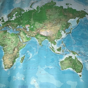 vintage XL wereldkaart van de wereld continenten oceanen USGS geologische kaarten USSR Europa Verenigde Staten kaarten 56 x 42 inch grootschalig