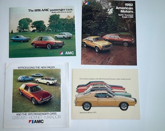 AMC Gremlin Hornet Matador 1970er 1980er Jahre Autokatalog Automobilbroschüren American Motor Company American Cars Werbedrucke illustriert