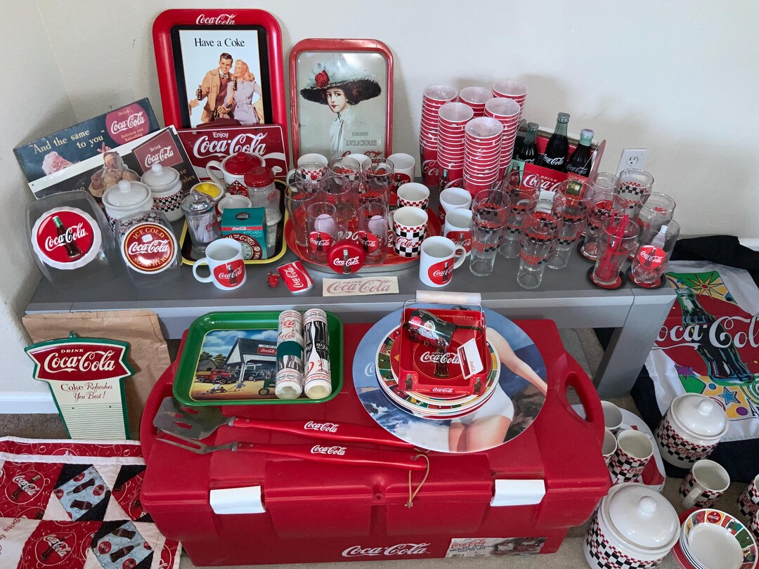 Collection Cup Sign Vintage Coca Cola Collectibles Lot: Cups, Mugs, Signs, Trays - Etsy
