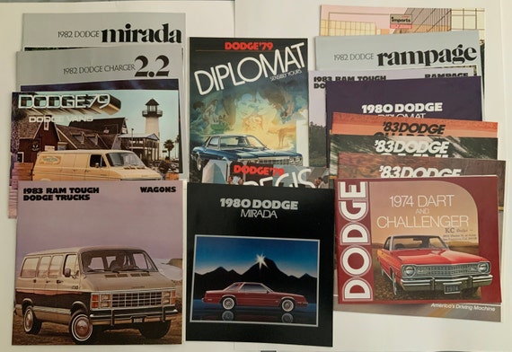 Vintage 70s-80s Dodge Car Brochures: Mirada, Diplomat, Challenger