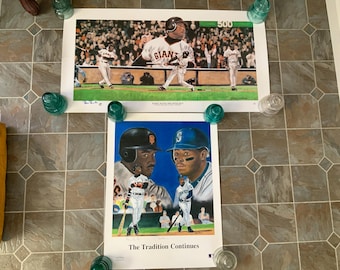 Barry Bonds Signed x2 Fine Art Lithographs Celebrating San Francisco Giants Legend 500th Homerun 18.5"x34.75" & 18"x24" Steve Hoskin MLB