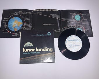 Lunar Landing Man on the Moon, disco in vinile 45 giri, ottime condizioni, qualche segno di usura sulla copertina.