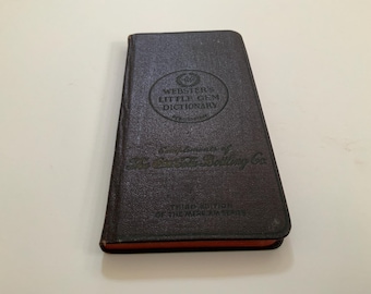 Coca Cola Webster's Dictionary 1925 Great Condition with CocaCola Bottling introduction -  Webster's Little Gem Dictionary
