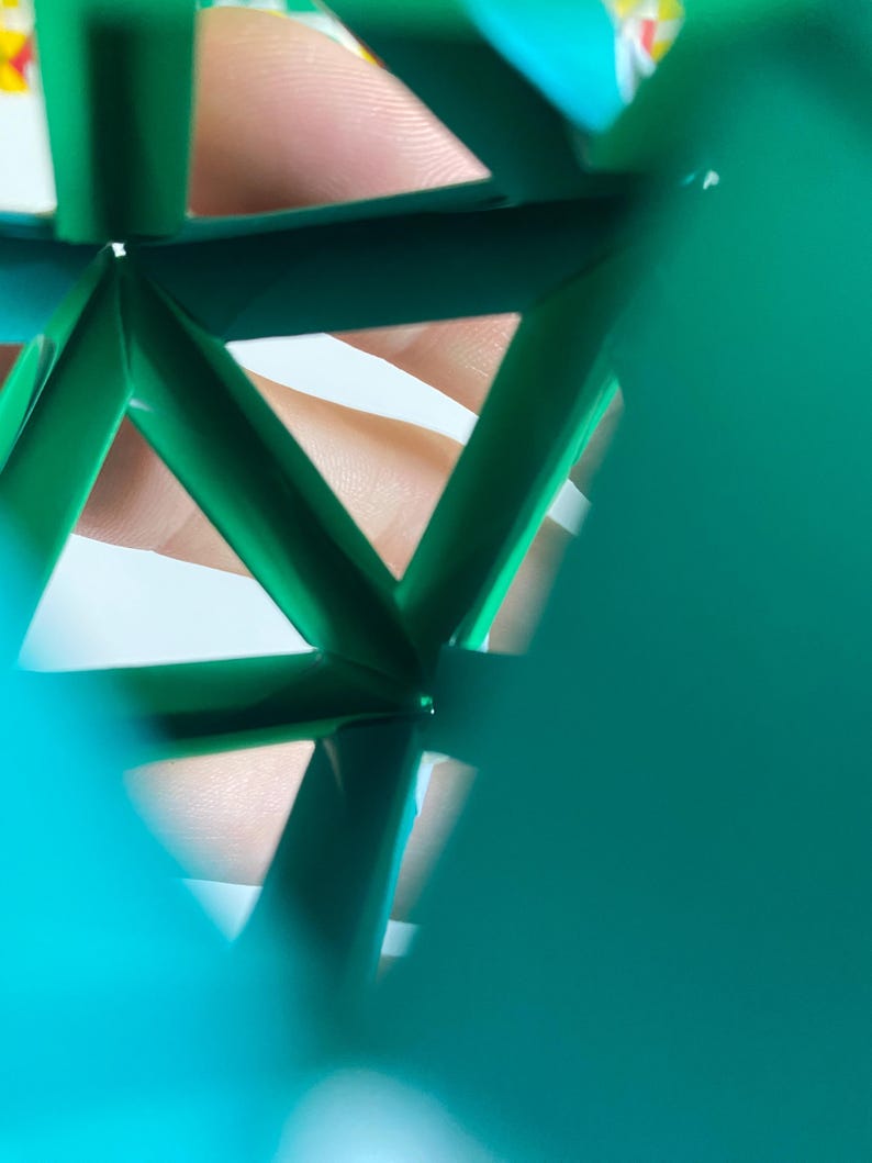 Paper Sphere Triangle Pattern Icosahedron Variations Origami Art Sculpture Sphere Polyhedron for ...