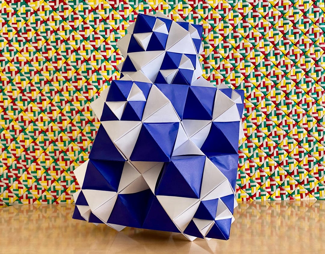 Unique Stackable Origami Pyramid Sculpture Statue Fine Art Home Decor ...