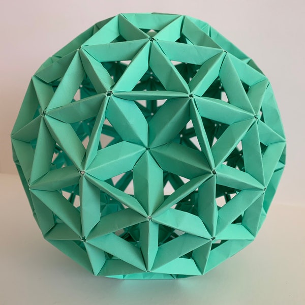 Origami Sphere Decorative Ball Geometric Statue Home Decor Ornament Centerpiece Paper Art Cool Unique Fun Playful Math Architecture Design