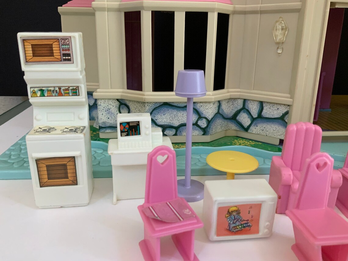 Plastic Doll House 22 Vintage Blue Box Light up Doll Mansion Etsy