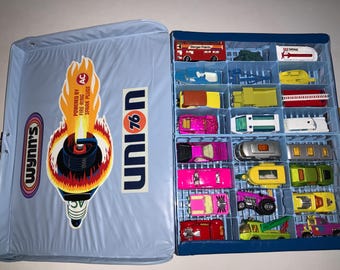 Vintage Matchbox-billåda från 1970-talet – med leksaksbilsamling