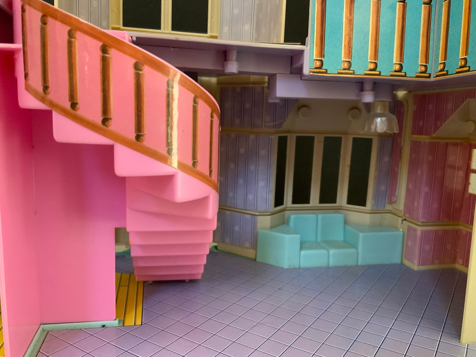 Plastic Doll House 22 Vintage Blue Box Light up Doll Mansion Etsy