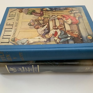 Kleine Frauen, kleine Männer Erstausgabe Louisa May Alcott Vintage Hardcover Bücher Buch Set Art Cover hervorragender Zustand illustrierter klassischer Roman Bild 3