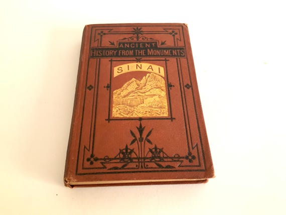 1879 Sinai Ancient History Book: Archaeology, Foldout Map