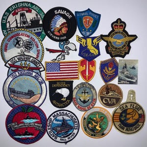 1970s Naval Ship Patches: Large Military Selection, Good Condition