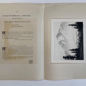 x2 Harold Doolittle etching signed edition of 150 Printmakers Society of California Portfolio 1944 and 1945 Stephen Izant Dry Engraving